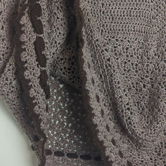 Vintage Granola Girl Goblincore Soft Open Knit Long Poncho Medium - Picture 5 of 8